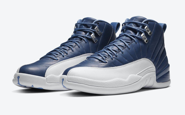 Jordan 12 Indigo Stone Blue Basketball Shoes