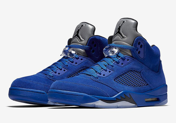 Jordan 5 Blue Suede Basketball Shoes