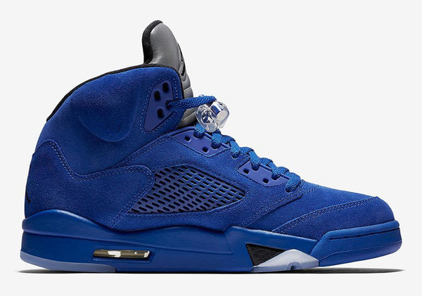 Jordan 5 Blue Suede Basketball Shoes