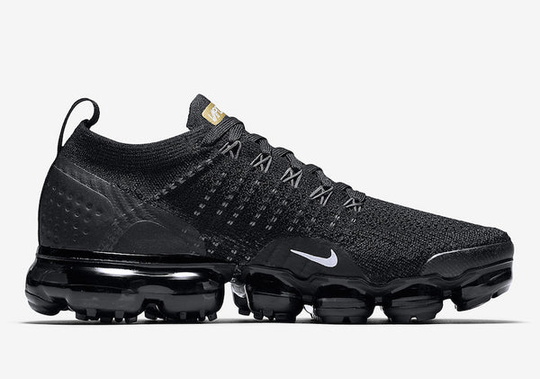 Air VaporMax Flyknit 2 Black Metallic Gold Shoes