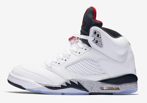 Jordan 5 White Cement Basketball Shoes