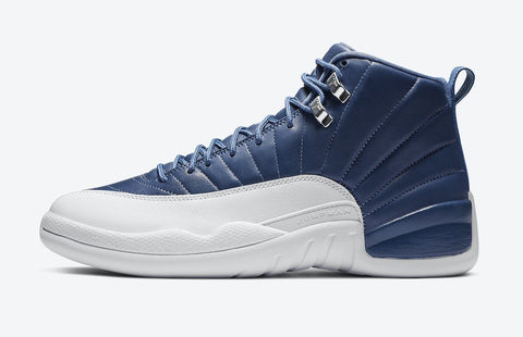 Jordan 12 Indigo Stone Blue Basketball Shoes