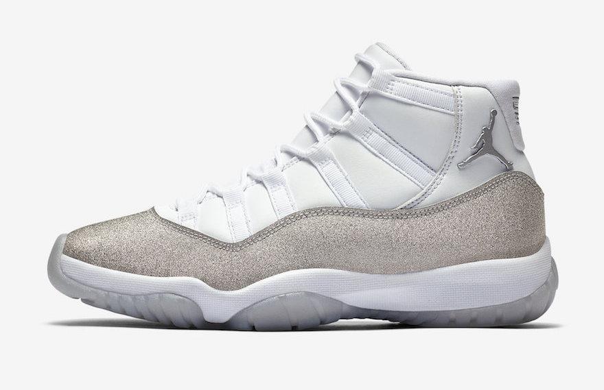 Jordan 11 Metallic Silver Basketball Shoes