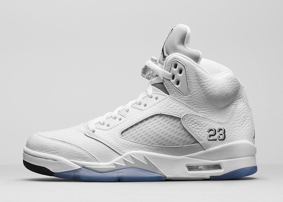 Jordan 5 Metallic Silver Basketball Shoes