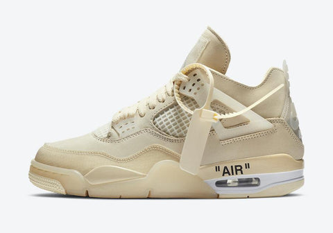 OFF-WHITE x Jordan 4 Sail Basketball Shoes