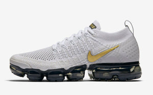 Air VaporMax Flyknit 2 White Gold Swoosh Shoes