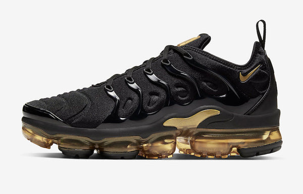 Air VaporMax Plus Black Metallic Gold Shoes