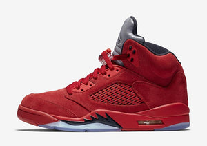 Jordan 5 Red Suede Basketball Shoes