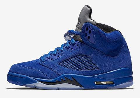 Jordan 5 Blue Suede Basketball Shoes