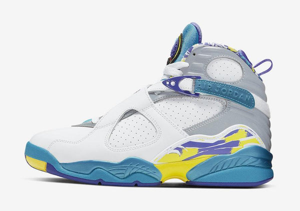 Jordan 8 White Aqua Basketball Shoes