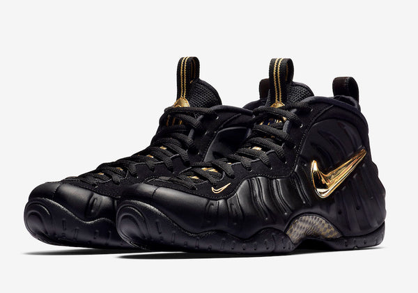 Air Foamposite One Black Metallic Gold Basketball Shoes