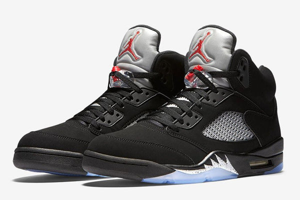 Jordan 5 OG 90 - Black Metallic Silver Basketball Shoes