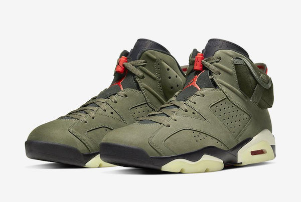 Travis Scott x Jordan 6 Medium Olive Basketball Shoes