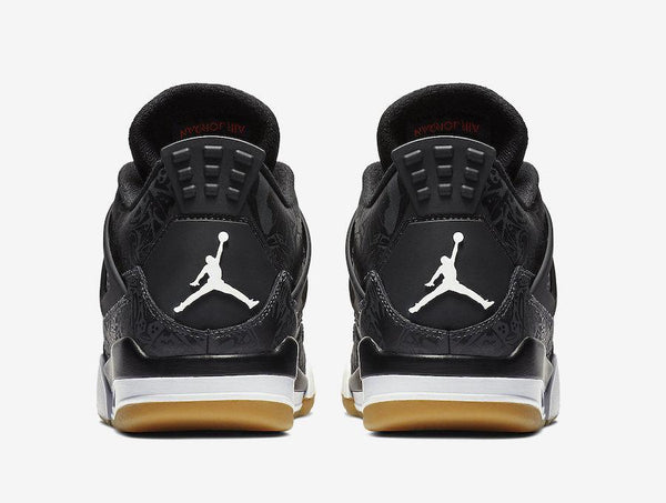 Jordan 4 Laser Black Gum Basketball Shoes