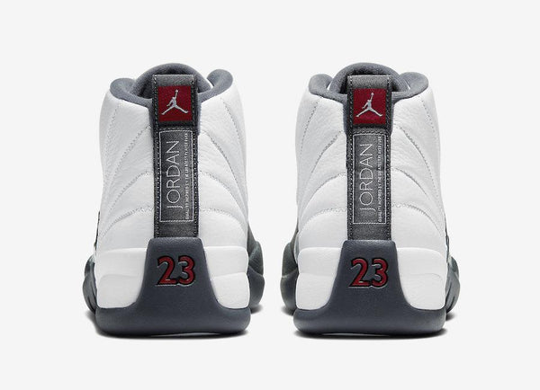 Jordan 12 White Dark Grey Basketball Shoes