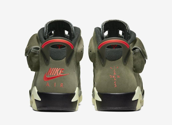 Travis Scott x Jordan 6 Medium Olive Basketball Shoes