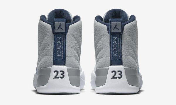 Jordan 12 Grey University Blue Basketball Shoes