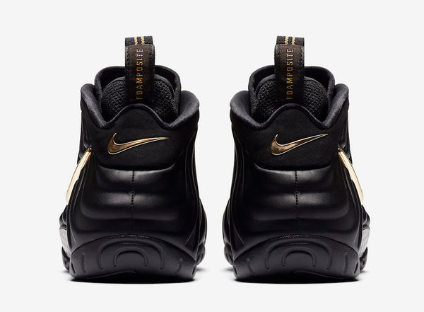 Air Foamposite One Black Metallic Gold Basketball Shoes