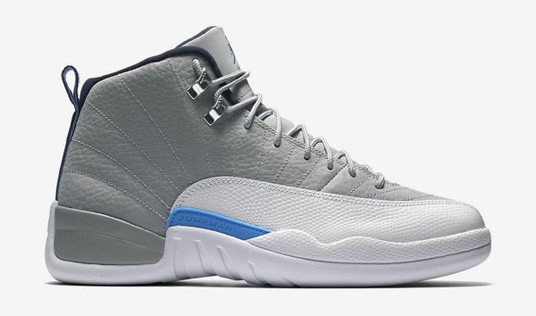 Jordan 12 Grey University Blue Basketball Shoes