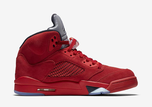 Jordan 5 Red Suede Basketball Shoes