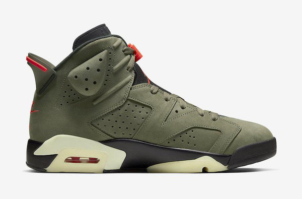 Travis Scott x Jordan 6 Medium Olive Basketball Shoes