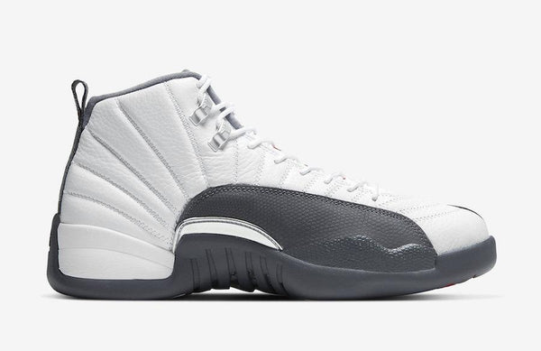 Jordan 12 White Dark Grey Basketball Shoes