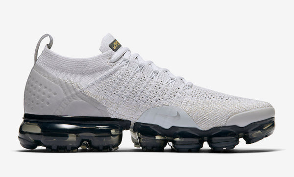 Air VaporMax Flyknit 2 White Gold Swoosh Shoes