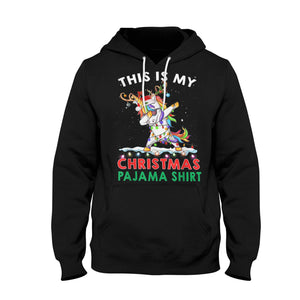 This Is My Xmas Pajama Shirt Unicorn Santa 2D Pullover Hoodie Christmas Gift Ideas